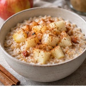 Porridge con manzana y canela, imagen generada