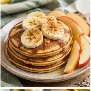 Imagen generada con IA de Tortitas de avena, huevo y plátano
